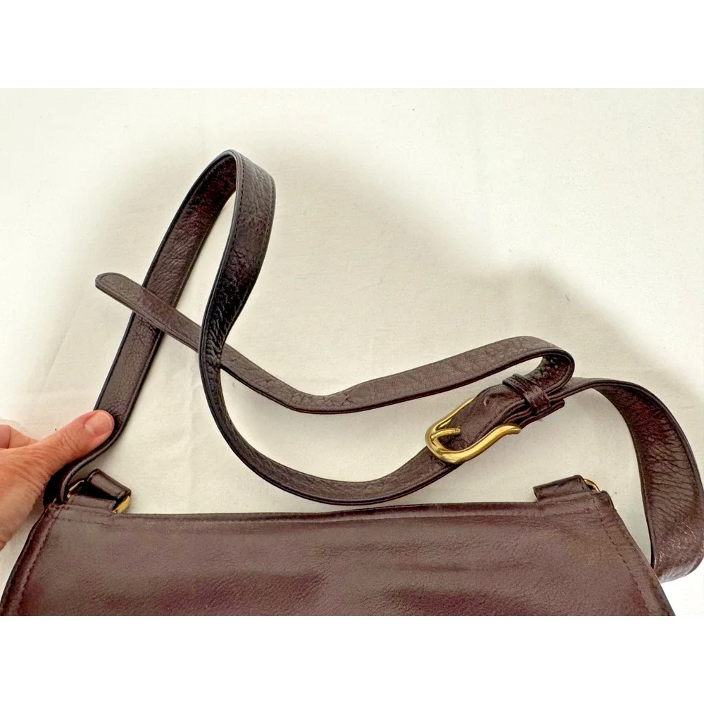 Vintage FOSSIL Brown Leather Purse Handbag Crossbody 75082